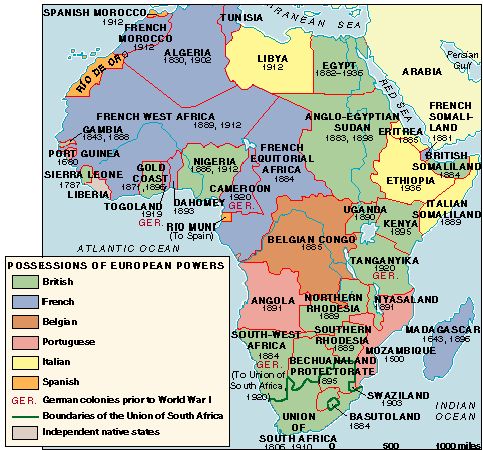 Colonialism In Africa Map